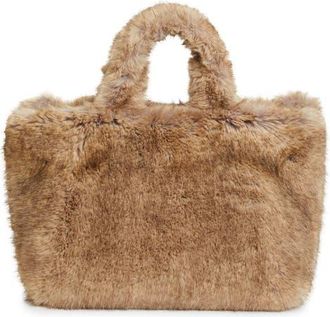 Stand Studio Livi Faux Fur Tote in Natural at Nordstrom