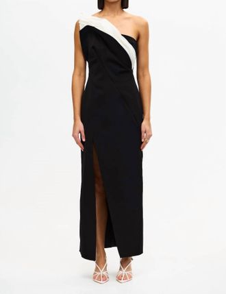 Acler Droxford Maxi Dress In Black & Ivory