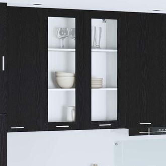 vidaXL Vidaxl Armadio Pensile Rovere Nero 80 X 31 X 100 Cm