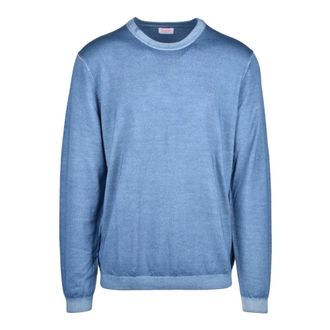 Sun 68 Pullover met ronde hals - Heren - Truien - Blauw - Maat: 2XL Wol