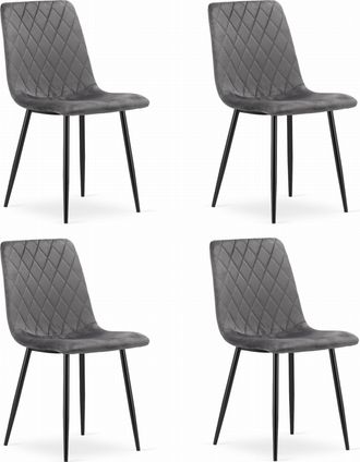 OEM Sedia Turin - Velluto Grigio Scuro X 4