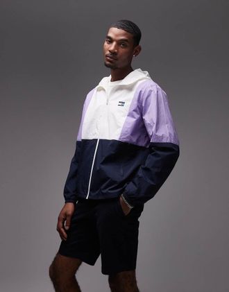 Tommy Jeans Chicago - Giacca a vento blu navy e lilla