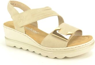 Rieker 2velcro Spie Z - Dames - Sleehakken - Beige - 41 EU - Schoenen