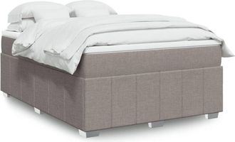 vidaXL Vidaxl - Cama Box Spring Con Colch&oacute;n Tela Gris Taupe 140x200 Cm