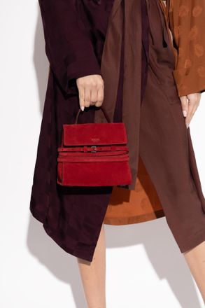 Moschino Suede Handbag, Womens, Red