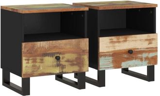 vidaXL Bedside Cabinets 2 pcs Solid Wood Reclaimed&Engineered Wood vidaXL