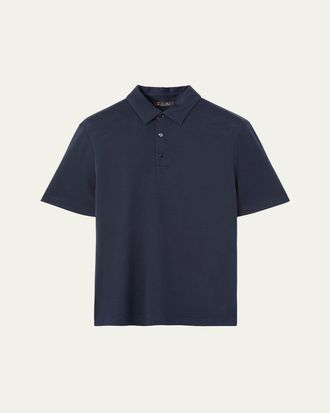 Loro Piana Mens Tremezzo Sea Island Cotton Polo Shirt