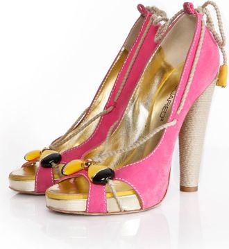 Dsquared2 Barbie roze su&egrave;de pump
