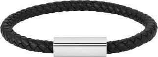 Geoffrey Beene Mens Braided Leather Bracelet in Silver at Nordstrom Rack