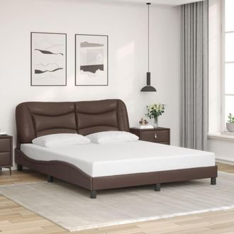 vidaXL Vidaxl - Estructura De Cama Sin Colch&oacute;n Cuero Sint&eacute;tico Marr&oacute;n 160x200cm