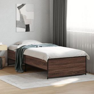 vidaXL Giroletto Rovere Marrone 90x190 cm Legno Multistrato e Metallo - Vidaxl