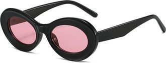 Generic Elliptical Small Frame Men And Womens Daily Commuting Sunglasses Outdoor Vacation Party Shopping Sun Glasses(Pink)