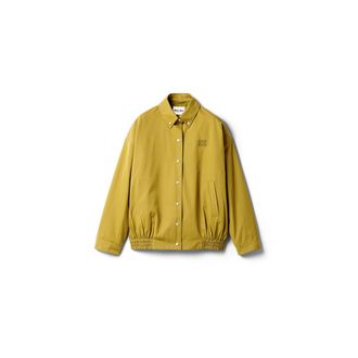 Miu Miu Poplin Blouson Jacket, Woman, Olive Green, Size 36