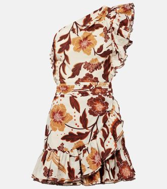 Poupette St Barth Corinne floral ruffled cotton minidress