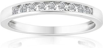 Pompeii3 1/4 Ct Diamond Channel Set Wedding Ring 10k White Gold
