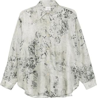 Alysi Bloemenprint Blouse met Knopen - Dames - Overhemden - Veelkleurig - S - Overhemden