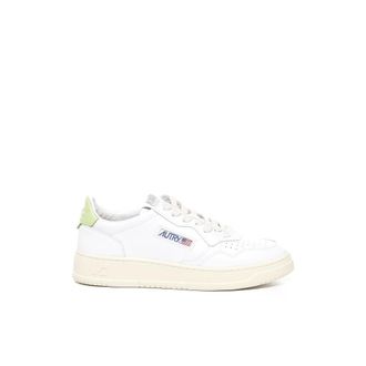 Autry Sneakers, female, White, 3 UK, Green Trainers with White Leather Inserts
