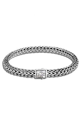 John Hardy Classic Chain Reversible 6.5mm Bracelet in Metallic Silver at Nordstrom, Size Medium