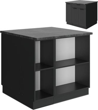 Vicco Isla De Cocina Fame-line, Gris Oscuro, 90 Cm Sin Encimera, Vicco