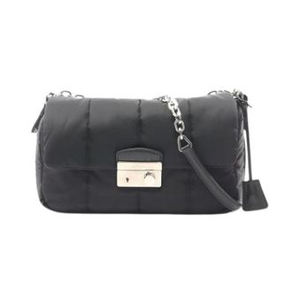 Prada Pre-owned Cross Body Bags, female, Black, Size: ONE SIZE Pre-owned Vintage Nylon Shoulder Bag