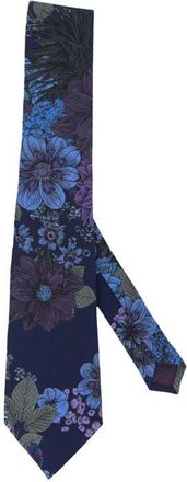 Lords of Harlech Taddeo Merino Wool Tie in Marco Floral Navy at Nordstrom