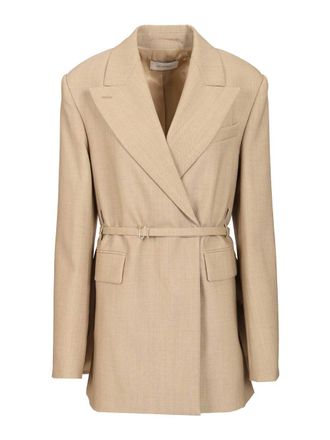 Sportmax Long Double-breasted Wool Blazer
