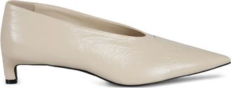 Jil Sander crinkled pointed-toe pumps - women - Calf Leather/Calf Leather/Calf Leather - 38.5 - Neutrals