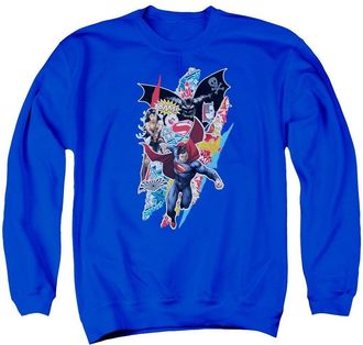 Gildan Batman V Superman Ripped Trio Adult Crewneck Sweatshirt