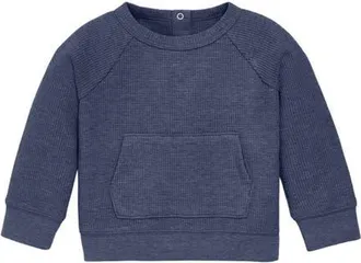 primary Baby Heathered Waffle Pocket Tee in Heather Navy at Nordstrom, Size 12-18M