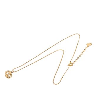 Dior Tweedekans Gouden Gepl&auml;terde Strass Cd Logo Hanger Ketting