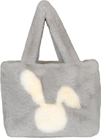 Generic Wool bag large capacity autumn and winter cute cartoon handbag crossbody bag(light grey,43 * 30 * 12cm)