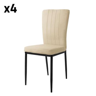 ML Design Lote de 4 sillas de comedor de terciopelo, gris topo