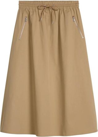 Marc O'Polo Rokken, Dames, Beige, XL, Katoen, Midi Flare Rok