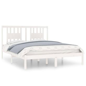 Berkfield Home Bed Frame White Solid Wood Pine 140x200 cm