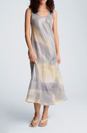 Kenneth Cole Print Sequin Sleeveless Maxi Dress in Pastel Yellow Multi at Nordstrom, Size X-Large
