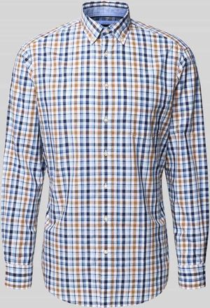 Christian Berg Freizeithemd mit Knopfleiste in Marine, Größe 3XL