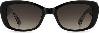 Kate Spade New York Beryl 53mm Gradient Rectangular Sunglasses in Black/brown Sf at Nordstrom
