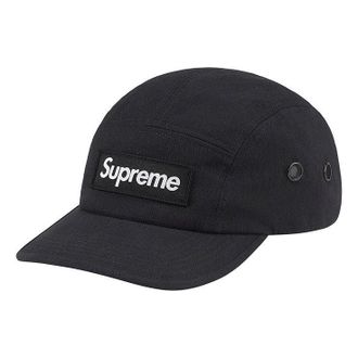 SUPREME Military Camp Cap Black White SUP-SS21-732