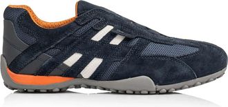 Geox Heren Snake Sneakers Blauw Leer - Heren - Sneakers - Blauw - 41 EU - Leer - Schoenen