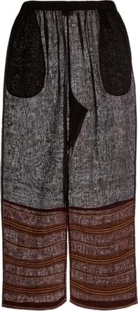 Tory Burch Gestreepte linnen broek - Grijs