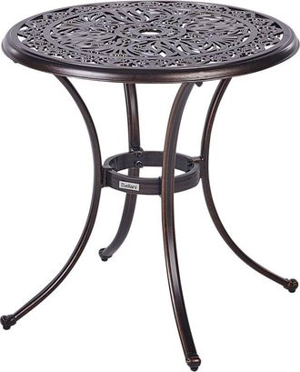 Beliani Beliani - Mesa de jardín balcón vintage aluminio redonda ø 68 cm marrón Andalo