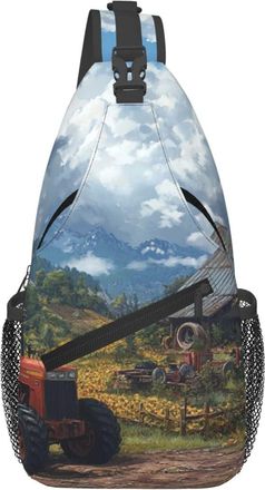 Generic Tractor Farm Cross Body Bag Trendy Shoulder Bag Adjustable Sling Backpack For Shopping Workout Women