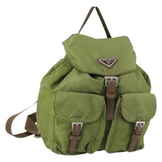 Prada Pre-owned Backpacks, female, Green, Size: ONE SIZE Pre-owned Nylon backpacks