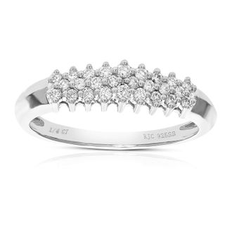 Vir Jewels 1/4 cttw Lab Grown Diamond Ring in Sterling Silver For Women