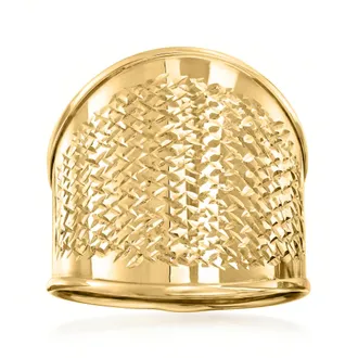 Ross-Simons Italian 14kt Yellow Gold Wide Diamond-Cut Ring