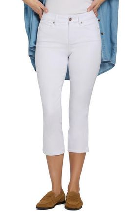 NYDJ Chloe Cool Embrace Side Slit Capri Jeans in Optic White at Nordstrom, Size 10P