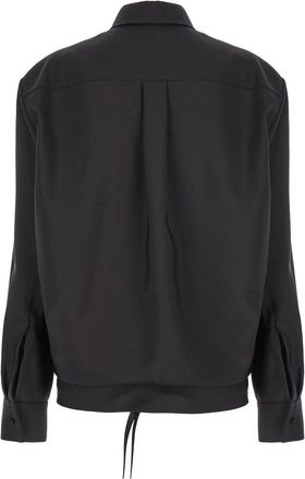 Valentino Womens Black Shirt With Hidden Closure Wool Blend Blouses