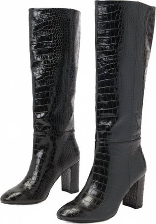 Chinese Laundry Womens Krafty Croc Knee-High Boot In Black