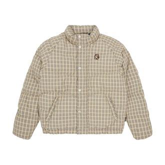 Billionaire Boys Club Winter Jackets, male, Brown, Size: XS Check Puffer Jacket with Astro Helmet