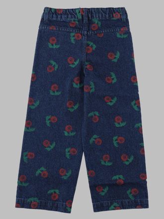 Bobo Choses Floral-Print Denim Trousers - Blue